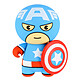 Lazerbuilt Kawaii Powerbank Marvel Captain America 2600 mAh Batterie externe 2600 mAh sur port USB - Marvel Captain America