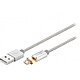 Goobay Câble Magnetic USB-A 2.0 / micro USB 2.0 Gris Câble USB Type-A 2.0 vers micro USB Type-B 2.0 Mâle / Mâle