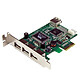 StarTech.com PEXUSB4DP Carte PCI-E 1x vers 3 ports USB 2.0 externes + 1 USB 2.0 interne 