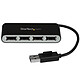 StarTech.com Portable USB 2.0 Hub Mini USB 2.0 Portable 4 Port Hub with integrated cable - Black