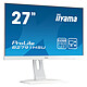 iiyama 27" LED - ProLite B2791HSU-W1 1920 x 1080 pixels - 1 ms - Format large 16/9 - Pivot - HDMI - DisplayPort - FreeSync - Blanc