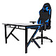 AKRacing Gaming Desk (bleu) Siège en tissu avec dossier réglable à 180° et accoudoirs 1D pour gamer (jusqu'à 150 kg) + Bureau pour gamer avec système de gestion des câbles