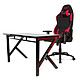 AKRacing Gaming Desk (rojo) Asiento de tela con respaldo regulable en 180° y reposabrazos 1D para jugadores (hasta 150 kg) + Escritorio para jugadores con sistema de gestión de cables