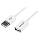 StarTech.com Câble d'extension USB 2.0 Type A-A - M/F - 3 m - Blanc Rallonge USB 2.0 Type A-A (Mâle/Femelle) - 3 m (Blanc)