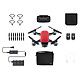 DJI Spark Fly More Combo Rouge  Mini drone avec caméra embarquée Full HD, contrôle gestuel, portée 100 m et compatible iOS et Android + accessoires supplémentaires 