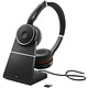 Jabra Evolve 75 MS Stro Charging Bluetooth stro wireless headset with active noise cancelling, retractable microphone, charging cradle and Jabra Link 370 USB adapter (Skype Business Optimizer)