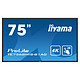 iiyama 75" LED - Prolite TE7568MIS-B1AG Écran tactile multipoint 3840 x 2160 pixels 16:9 - IPS-AG - 1200:1 - 8 ms - HDMI - DisplayPort - Haut-parleur intégré - Noir