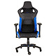 Corsair T1 Race V2 (black/blue) Gaming chair - PU leather - firm moulded seat - 4D armrests - rollerblade style wheels compatible with all floors (parquet, carpet, tiles...) - 180° reclining backrest - 10° reclining seat - weight limited to 120 kg