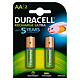 Duracell Recharge Ultra AA 2500 mAh (par 2) Pack de 2 piles rechargeables AA 2500 mAh
