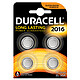 Duracell 2016 Lithium 3V (par 4) Pack de 4 piles bouton CR2016 au lithium 3V