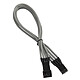 BitFenix Alchemy Silver - Cable de alimentación con funda - 4 pins PWM - 30 cm Prolongación de la alimentación para ventilador de 4 polos (30 cm)