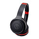 Audio-Technica ATH-S200BT Negro/Rojo Auricular cerrado con auriculares inalámbricos Bluetooth con controles y micrófono