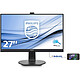 Philips 27" LED - 272P7VPTKEB 3840 x 2160 pixels - 5 ms (gris à gris) - Format large 16/9 - Dalle IPS - mini DP 1.2 - DP 1.2 - HDMI 2.0 - MHL 2.0 - Hub USB 3 Ports - Webcam - Noir