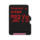 Kingston Canvas React SDCR/64GBSP Carte mémoire microSDXC UHS-I U3 64 Go