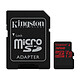Kingston Canvas React SDCR/32GB Carte mémoire microSDHC UHS-I U3 32 Go avec adaptateur SD