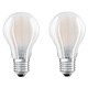 OSRAM Ampoules LED Retrofit Classic E27 8W (75W) A++ Lot de 2 ampoules LED culot E27 filament dépolies 8W (75W) 2700K Blanc Chaud