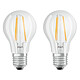 OSRAM Ampoules LED Retrofit Classic E27 7W (60W) A++ Lot de 2 ampoules LED culot E27 filament 7W (60W) 2700K Blanc Chaud