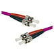 Multimode duplex optical jumper 2mm OM4 ST-UPC/ST-UPC (10 mtrs) Small footprint fibre optic cable with LSZH certification