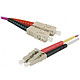 Multimode duplex optical jumper 2mm OM4 SC-UPC/LC-UPC (10 meters) Small footprint fibre optic cable with LSZH certification