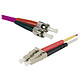Multimode duplex optical jumper 2mm OM4 LC-UPC/ST-UPC (2 meters) Small footprint fibre optic cable with LSZH certification