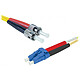 Jarretière optique duplex monomode 2mm OS2 LC-UPC/ST-UPC (10 mètres) Câble fibre optique à faible encombrement et certifié LSZH