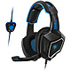 Spirit of Gamer Xpert-H500 Azul Auriculares para juegos de sonido envolvente 7.1 virtual, almohadillas de memoria, micrófono retráctil, control remoto y luz de fondo azul (USB / PC)