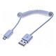 Cable espiral USB A macho / Micrófono USB B macho - 60 cm Cable espiral USB 2.0 - USB-A macho a micro USB-B macho - 60 cm