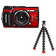 Olympus TG-5 Rouge + Joby GorillaPod Magnetic 325 Appareil photo baroudeur 12 MP - Zoom grand-angle 4x - Vidéo 4K - GPS - Wi-Fi / HDMI + Trépied flexible magnétique avec rotule inclinable à 90°