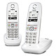 Gigaset AS470 Duo Blanc Téléphone sans fil mains-libres avec 1 combiné supplémentaire