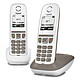 Gigaset AS470 Duo Taupe  Téléphone sans fil mains-libres avec 1 combiné supplémentaire 