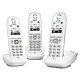 Gigaset AS470 Trio Blanc Téléphone sans fil mains-libres avec 2 combinés supplémentaires