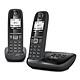 Gigaset AS470A Duo Noir Téléphone sans fil mains-libres avec répondeur et combiné supplémentaire