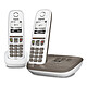 Gigaset AS470A Duo Taupe  Téléphone sans fil mains-libres avec répondeur et combiné supplémentaire 