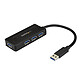 StarTech.com Mini Hub USB 3.0 4 porte con porta di ricarica e adattatore di alimentazione incluso Mini hub portatile a 4 porte USB 3.0 con cavo integrato