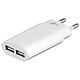 Goobay Chargeur USB Double 2.4A Blanc Chargeur plat avec 2 prises USB 2.4A