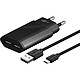 Goobay Kit de Charge Micro USB Double 2.4A Noir Chargeur plat avec 2 prises USB 2.4A et câble Micro USB