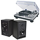 Audio-Technica AT-LP120USBHC + Eltax Monitor III BT Phono Noir Platine vinyle à 3 vitesses (33-45-78 trs/min) avec port USB + Enceinte bibliothèque Bluetooth (par paire)