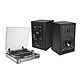Audio-Technica AT-LP60USB + Eltax Monitor III BT Phono Noir Platine vinyle à 2 vitesses (33-45 trs/min) + Enceinte bibliothèque Bluetooth (par paire)