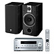 Yamaha MusicCast CRX-N470D Argent + Focal Chorus 605 Black Style Mini-chaîne multiroom CD MP3 USB Wi-Fi Bluetooth et AirPlay avec MusicCast + Enceinte bibliothèque (par paire)