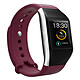 Wiko WiMate Prime Prune / Argent Bracelet connecté Bluetooth étanche avec écran AMOLED, GPS et capteur de rythme cardiaque compatible iOS et Android