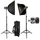Starblitz SHARK400KIT Indoor studio kit with torches, transmitter, light box, umbrella, stands and carrying bag