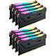 Corsair Vengeance RGB PRO Series 64 Go (8x 8 Go) DDR4 3200 MHz CL16 Noir Kit Quad Channel 8 barrettes de RAM DDR4 PC4-25600 - CMW64GX4M8C3200C16