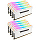 Corsair Vengeance RGB PRO Series 128 Go (8x 16 Go) DDR4 3000 MHz CL16 (Blanc) Kit Quad Channel 8 barrettes de RAM DDR4 PC4-24000 - CMW128GX4M8C3000C16W