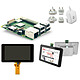 Raspberry Pi 3+ TouchScreen Kit (blanc) Mini ordinateur avec écran (carte Raspberry Pi 3 Model B+ + écran 7" + support écran + adaptateur secteur)