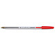 Medium Clear Ballpoint Pen - Red Red biros with medium point and cap