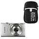 Canon IXUS 185 Argent + Vanguard Beneto 6 Noir Appareil photo 20 MP - Zoom optique grand angle 8x - Vidéo HD + Etui de protection