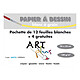 Art Plus Pochette Papier dessin Blanc à grain (24 x 32) Lot de 16 feuilles papier à dessin blanc à grain 180 g 24 x 32 cm