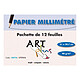 Art Plus Pochette Papier millimétré 90g A4 Lot de 12 feuilles papier millimétré 90 g A4