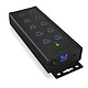 ICY BOX IB-HUB1703-QC3 Hub USB 3.0 a 7 porte con 3 porte di ricarica (colore nero)