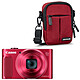 Canon PowerShot SX620 HS Rouge + Cullmann Malaga Compact 300 Rouge Appareil photo 20.2 MP - Zoom optique 25x - Vidéo Full HD - micro HDMI - Ecran LCD 3" - Wi-Fi et NFC + Etui